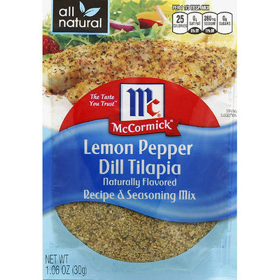 Golden Dipt McCormick Lemon Pepper Dill Tilapia Recipe & Seasoning Mix, 1.06 oz, (Pack of 6)