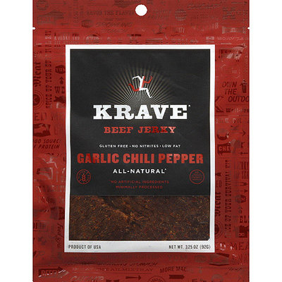 Krave Garlic Chili Pepper Beef Jerky, 1.5 oz, 18 Pack