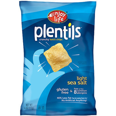 Enjoy Life Plentils Light Sea Salt Crunchy Lentil Chips, 4 oz, (Pack of 12)