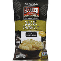 Boulder Canyon Olive Oil Canyon Cut Sea Salt & Cracked Pepper Potato Chips, 6 oz, (Pack of 12)