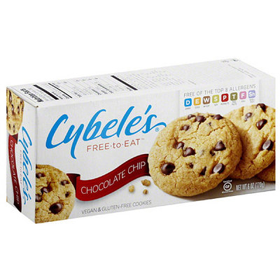 Cybele's Free-to-Eat Chocolate Chip Vegan & Gluten Free Cookies, 6 oz, (Pack of 6)