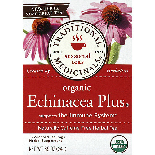 Traditional Medicinals Organic Echinacea Plus Caffeine Free Herbal Tea, 0.85 oz, (Pack of 6)