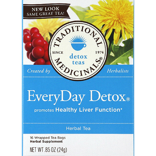 Traditional Medicinals EveryDay Detox Herbal Supplement Tea Bags, 0.85 oz, (Pack of 6)