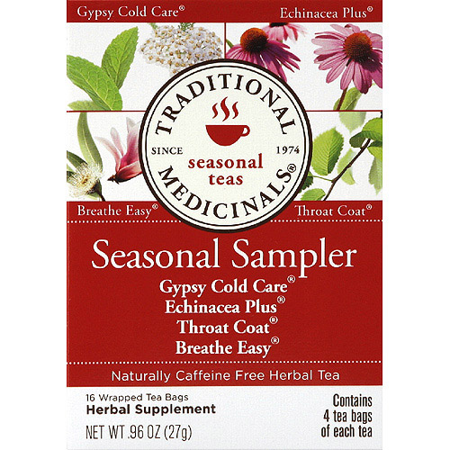 Traditional Medicinals Seasonal Sampler Herbal Tea Bags, 16 count, (Pack of 6)