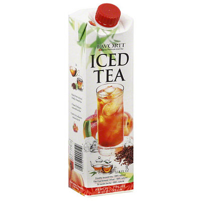 Favorit Peach Iced Tea, 33.8 fl oz, (Pack of 6)