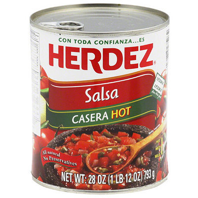 Herdez Casera Hot Salsa, 28 oz, (Pack of 12)