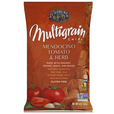 Lundberg Family Farms Mendocino Tomato & Herb Multigrain Chips, 6 oz, (Pack of 12)