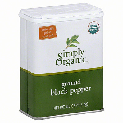 Simply Organic Ground Black Pepper, 4 oz, (Pack of 6)