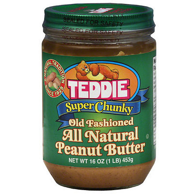 Teddie Super Chunky Old Fashioned All Natural Peanut Butter, 16 oz, (Pack of 12)