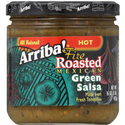 Arriba! Hot Fire Roasted Mexican Green Salsa, 16 oz, (Pack of 6)