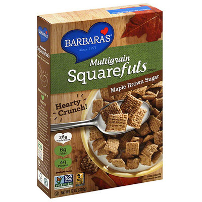 Barbaras Barbara's Multigrain Squarefuls Maple Brown Sugar Cereal, 12 oz, (Pack of 12)