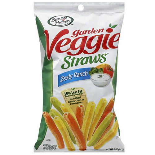 Sensible Portions Zesty Ranch Garden Veggie Straws, 5 oz, (Pack of 12)