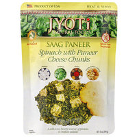 Jyoti Natural Foods Saag Paneer Spinach with Paneer Cheese Chunks, 10 oz, (Pack of 6)