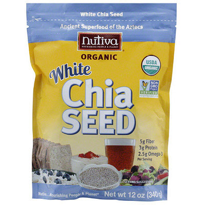 Nutiva Organic White Chia Seed, 12 oz, (Pack of 6)