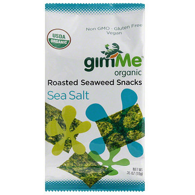 Gimme Clips gim Me Organic Sea Salt Roasted Seaweed Snacks, 0.35 oz, (Pack of 12)