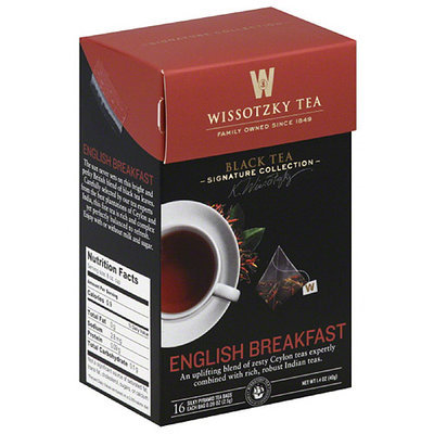 Wissotsky Wissotzky Tea English Breakfast Black Tea Bags, 16 count, 1.4 oz, (Pack of 6)