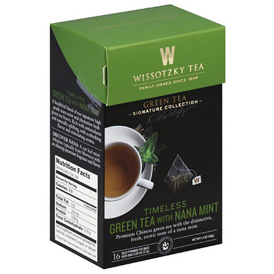 Wissotsky Wissotzky Tea Timeless Green Tea with Nana Mint Tea Bags, 16 count, 1.4 oz, (Pack of 6)