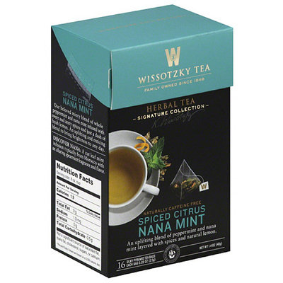 Wissotsky Wissotzky Tea Spiced Citrus Nana Mint Herbal Tea Bags, 16 count, 1.4 oz, (Pack of 6)