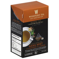 Wissotsky Wissotzky Tea Nana Mint with Ginger and Lemon Herbal Tea Bags, 16 count, 1.4 oz, (Pack of 6)