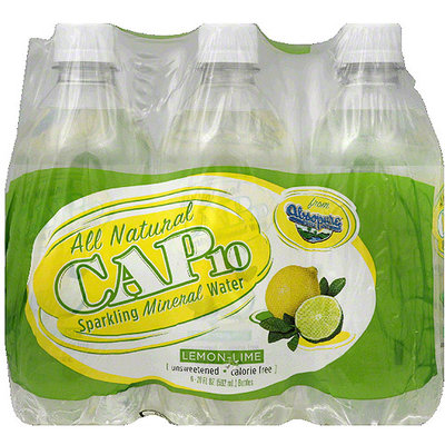 Cap10 Lemon-Lime Sparkling Mineral Water, 120 fl oz, (Pack of 4)