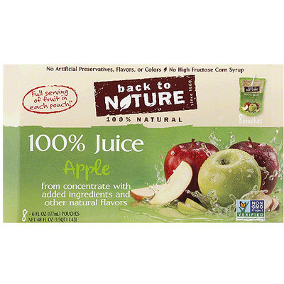 Back to Nature 100% Apple Juice, 6 fl oz, 8 count, (Pack of 5)