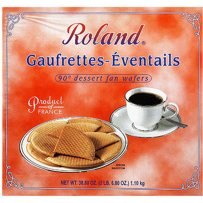 Roland Gaufrettes-Eventails 90 Degree Dessert Fan Wafers, 38.80 oz, (Pack of 4)