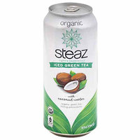 Steaz Organic Iced Green Tea with Coconut Water, 16 fl oz, (Pack of 12)