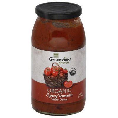 Greenview Kitchen Organic Spicy Tomato Pasta Sauce, 25 oz, (Pack of 6)