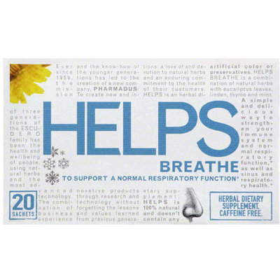 Helps Breathe Caffeine Free Herbal Dietary Supplement Tea Bags, 20 count, (Pack of 6)