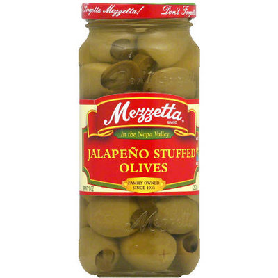 Mezzetta Jalapeno Stuffed Olives, 10 oz, (Pack of 12)