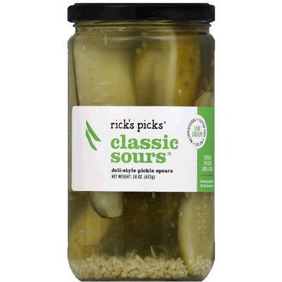 Rick's Picks Classic Sours Deli-Style Pickle Spears, 24 oz, (Pack of 6)