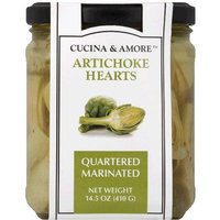 Cucina & Amore Quartered Marinated Artichoke Hearts, 14.5 oz, (Pack of 6)