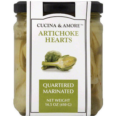 Cucina & Amore Quartered Marinated Artichoke Hearts, 14.5 oz, (Pack of 6)