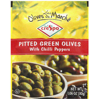 Crespo e Pitted Green Olives with Chilli Peppers, 1.06 oz (Pack of 20)