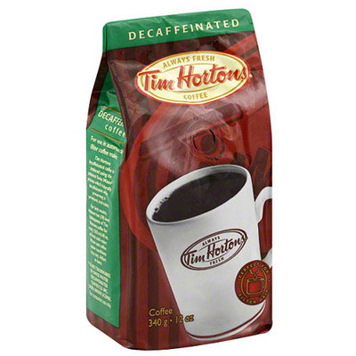 Tim Hortons Decaffeinated Ground Coffee, 12 oz, (Pack of 6)