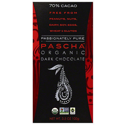 Pascha 70% Cacao Organic Dark Chocolate, 3.5 oz (Pack of 10)