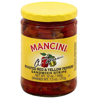 Mancini Roasted Red & Yellow Strips Peppers Sandwich Strips, 12 oz, (Pack of 12)