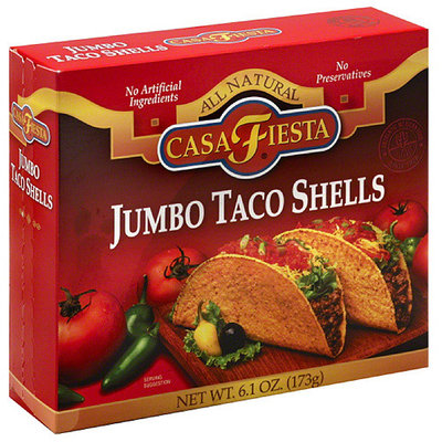 Casa Fiesta All Natural Jumbo Taco Shells, 6.1 oz, (Pack of 12)