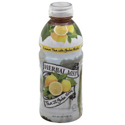 Herbal Mist Lemon Tea Made with Yerba Mate, 20 fl oz, (Pack of 12)