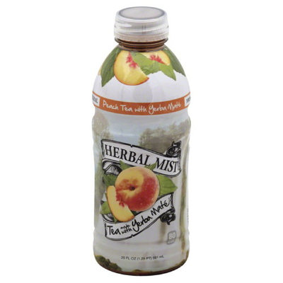 Herbal Mist Peach Tea Made with Yerba Mate, 20 fl oz, (Pack of 12)