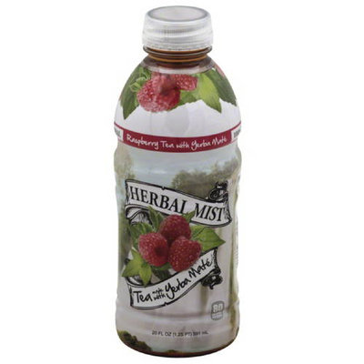 Herbal Mist Raspberry Tea Made with Yerba Mate, 20 fl oz, (Pack of 12)