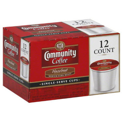 Community Coffee Community Toasted Hazelnut Single Serve Coffee, 12 count, 4.65 oz, (Pack of 6)