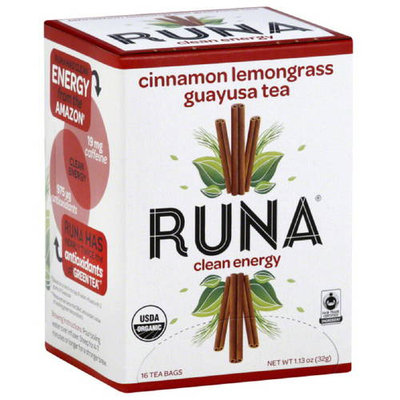 Runa Cinnamon Lemongrass Guayusa Tea, 1.13 oz, (Pack of 6)