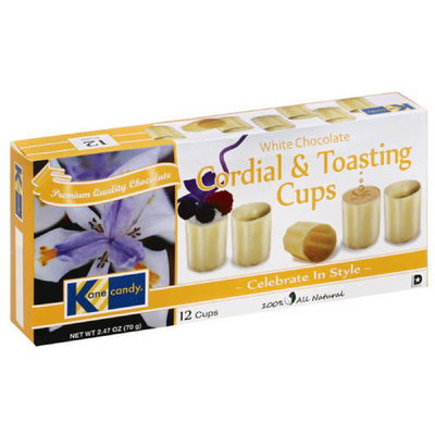 Kane Candy White Chocolate Cordial & Toasting Cups, 2.47 oz, (Pack of 12)