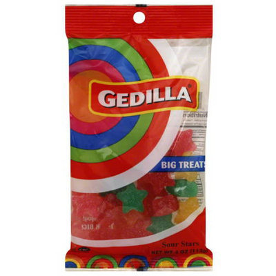 Gedilla Big Treat Sour Stars Candy, 4 oz, (Pack of 24)