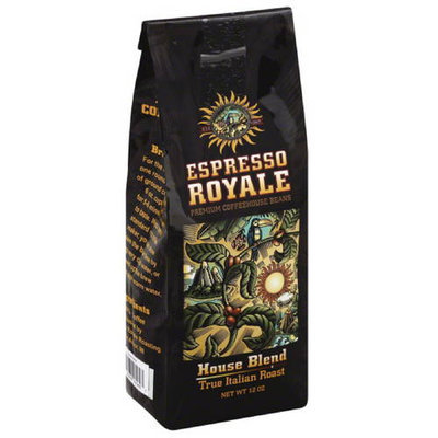 Espresso Royale Decaf House Blend True Italian Roast Coffee Beans, 12 oz, (Pack of 6)