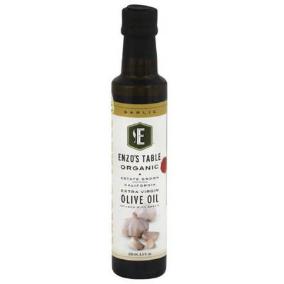 Enzo Olive Oil Co Enzo's Table Organic Garlic Extra Virgin Olive Oil, 8.5 oz, (Pack of 12)