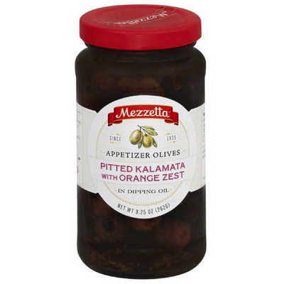 Mezzetta Pitted Kalamata with Orange Zest Appetizer Olives in Dipping Oil, 9.25 oz, (Pack of 6)