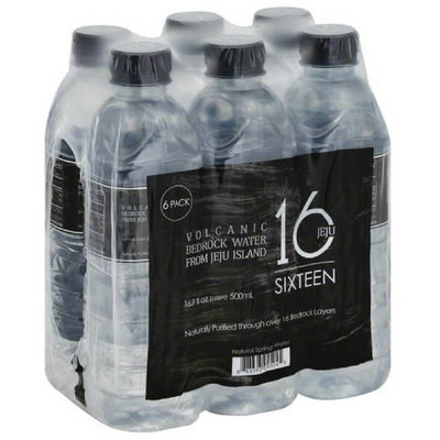 Jeju 16 Sixteen Volcanic Bedrock Water, 16.9 fl oz, 6 count, (Pack of 4)