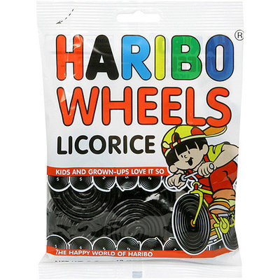 HARIBO Licorice Wheels Fruit Gummies